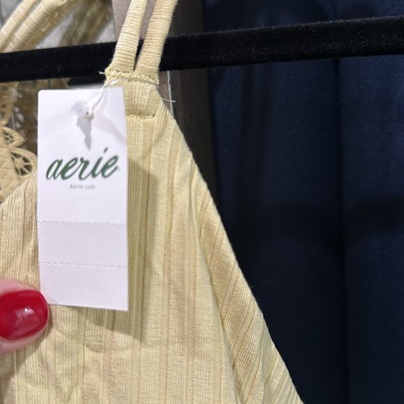 💛AERIE RIBBED APPLIQUE LACE LONGLINE BRALETTE - Picture 5 of 13